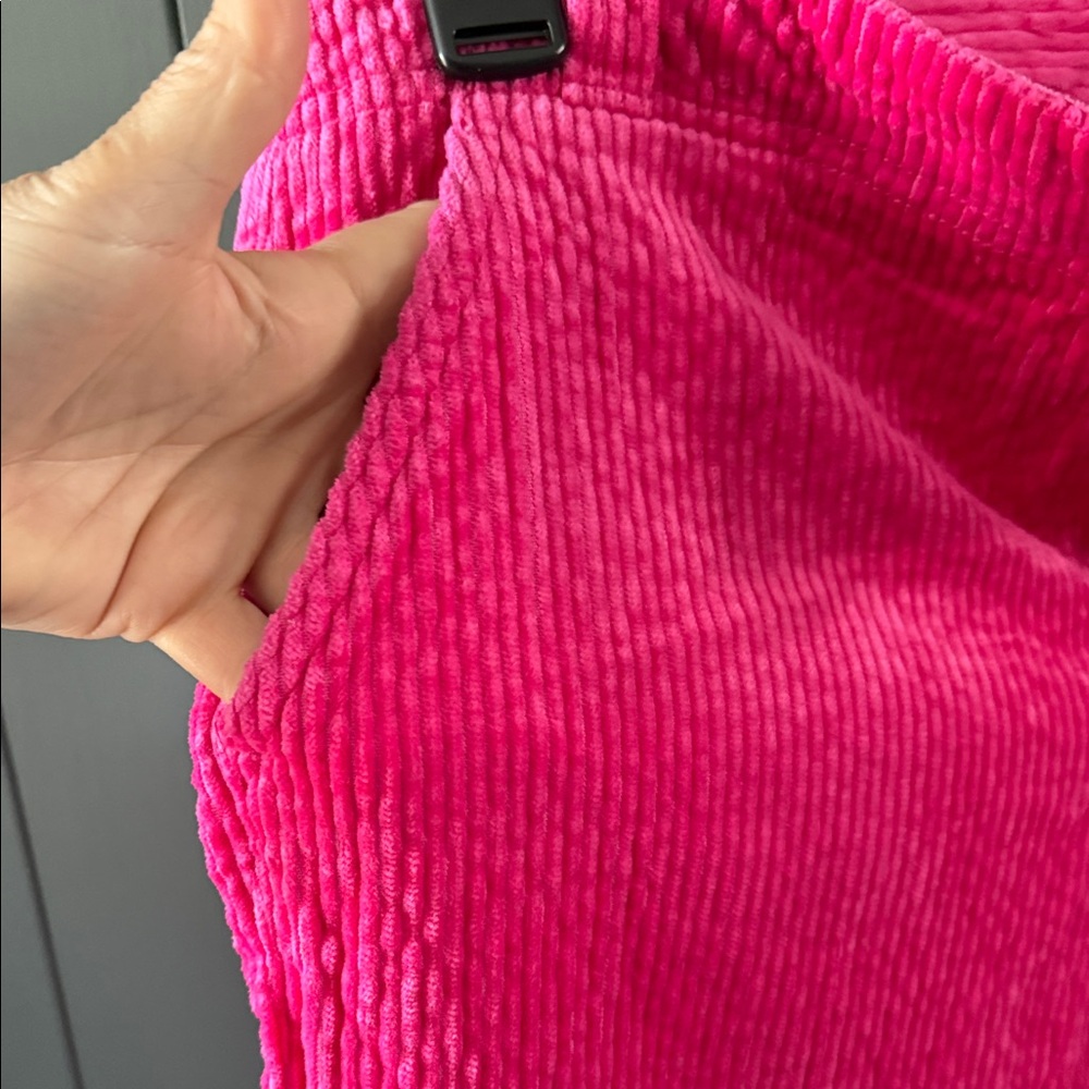 Anthropologie Bright Pink Corduroy Wide-Leg Pants - Picture 3 of 5